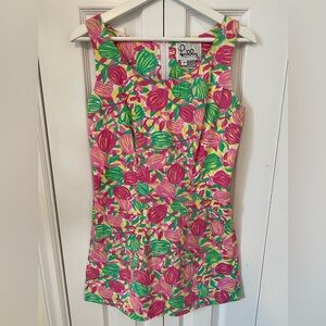 Lilly Pulitzer Classic Shift dress Pockets, zip back Pink & Green Tulip Print 4